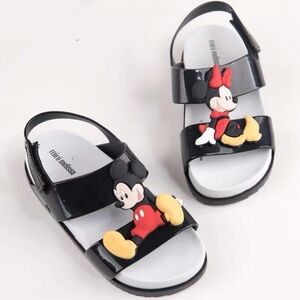 Mini Melissa Disney MICKEY & MINNIE MOUSE Cosmic Jelly Sandals Double Strap